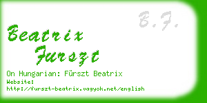 beatrix furszt business card